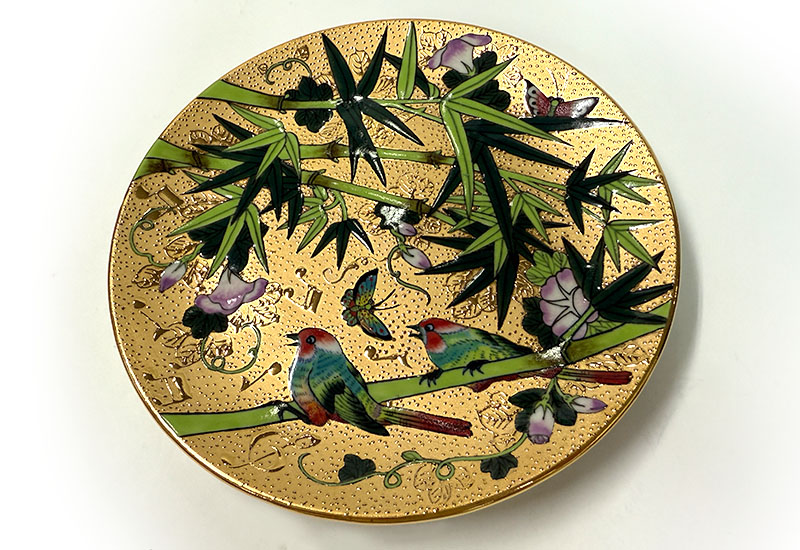 G14花鳥音符金盤